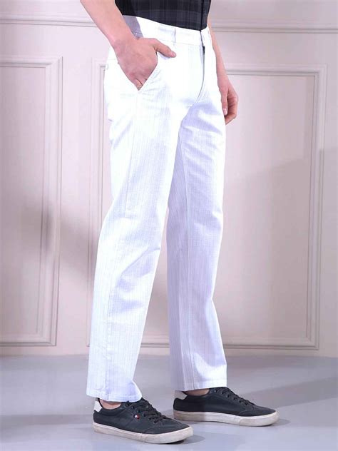White Vertical Stripes Trousers – Crimsoune Club