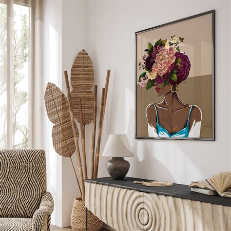 Feminine Floral Art Print, Woman With Flower Crown Wall Art – Nook At You
