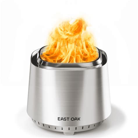 EAST OAK 17'' Pan Stove Fire Pit, Stainless Steel Smokeless Fire Pit ...