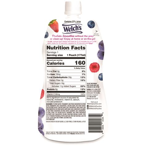 Welch's Mixed Berry Concord Grape Protein Smoothie 6 fl oz 6 fl oz | Shipt