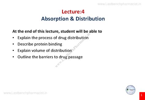 BP404T 4 Absorption Distribution - Lastbenchpharmacist Lecture ...