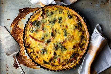 Quiche With Red Peppers and Spinach Recipe