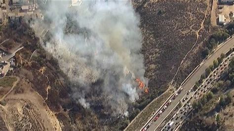 Brush fire, smoke, flames in Poway near Ted Williams Parkwy, Pomerado Rd. | cbs8.com