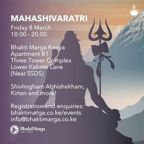 MAHASHIVARATRI CELEBRATIONS, Bhakti Marga Kenya Centre, Three Tower ...