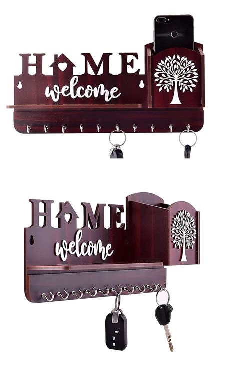 Aditya HANDICRAFTS Welcome & Home Key Holder for Home Décor | Wooden ...
