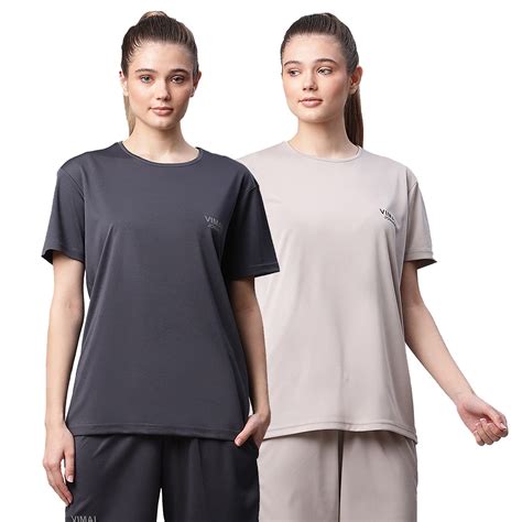Buy VIMAL JONNEY Women's Slim Fit T-Shirt (Pack Of 2) Online at ...