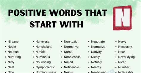 289 Positive Words that Start with N - English Study Online
