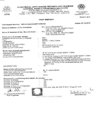 Certificate - Divya Engineers