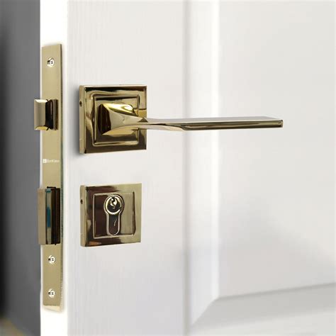 BonKaso F023390 Mortise Door Lock,Handle Set & Dead Bolt(Gold,Set-1)