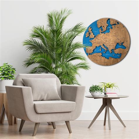 Handmade 3D Carved Wooden Map of Europe with Borders India | Ubuy