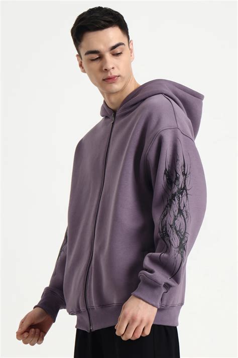 Night Pulse Unisex Oversized Zipper Hoodie - Plum – XtremeX