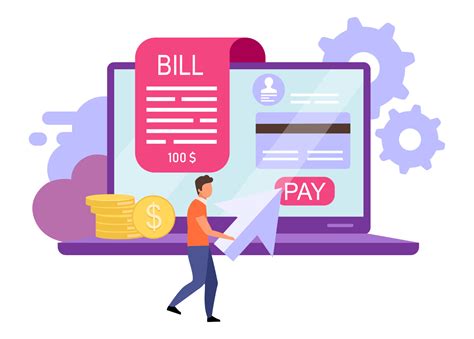 Invoice payments flat vector illustration. Bill pay, online receipt ...