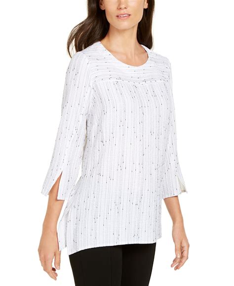 JM Collection Studded Crinkle Texture Top XLarge - Walmart.com