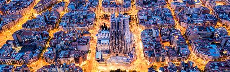 Download wallpaper panorama, Barcelona, The Sagrada Familia, Eixample ...