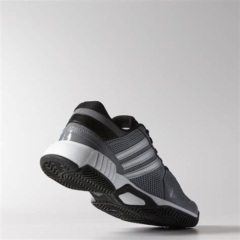 Adidas Mens Barricade Team 3 Tennis Shoes - Grey/Black - Tennisnuts.com