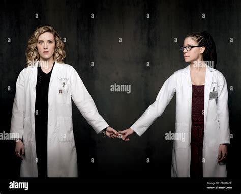 Evelyne Brochu, Tatiana Maslany, "Orphan Black", Season 2 Stock Photo ...