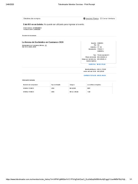 Image result for Ticketmaster Receipt