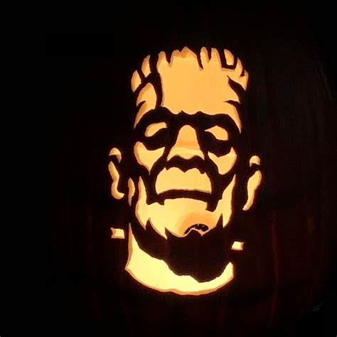 Frankenstein Pumpkin Carving Pattern