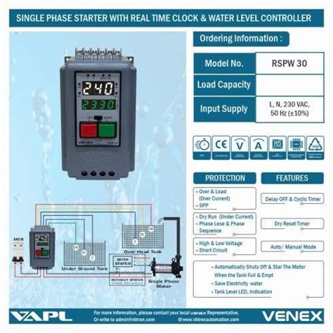 RSPW 30 SINGLE PHASE STARTER WITH REAL TIME CLOCK & WATER LEVE ...