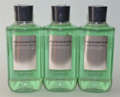Buy 3 BATH BODY WORKS FRESHWATER MEN'S 3 IN 1 HAIR FACE WASH SHOWER GEL ...
