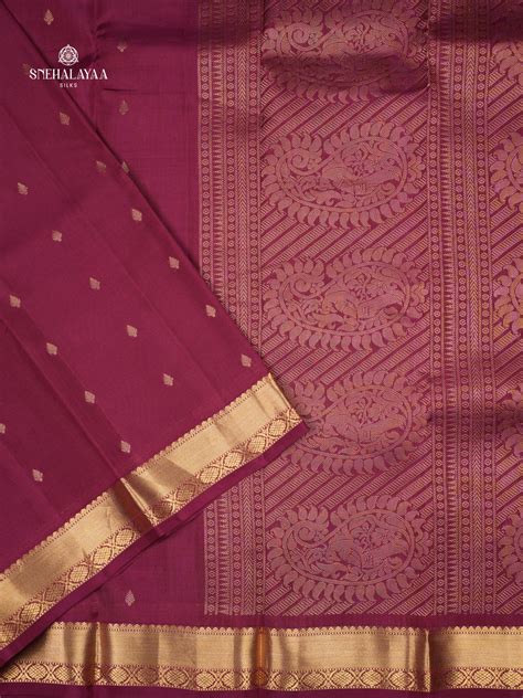 Burgundy Kanjivaram Silk Saree – Snehalayaa Silks