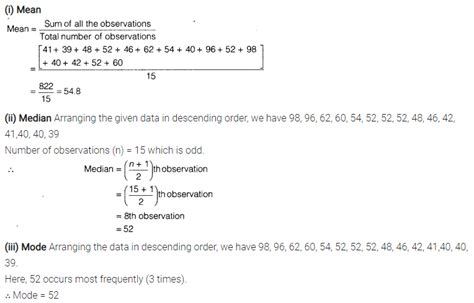 In a mathematics test given to 15 students, the following marks (out of ...