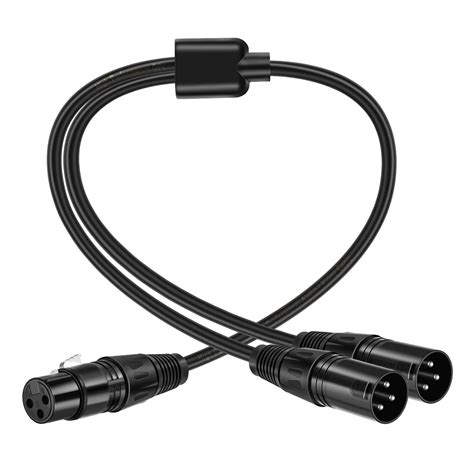 Neewer XLR Splitter Female to 2 Male Cable, 3-Pin XLR Female to Dual XLR Male Patch Y Cold ...