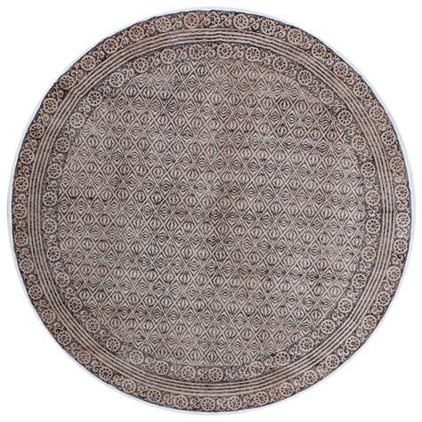 Casavani Custom Handmade Cotton Round Dining Room Rug, Brown 8x8 feet ...
