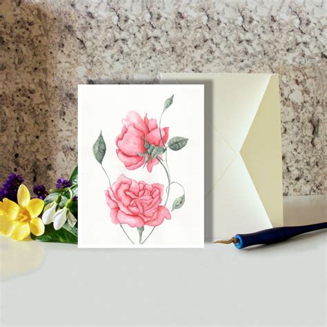 Pink Roses Greeting Card for Sale | Made In Michigan