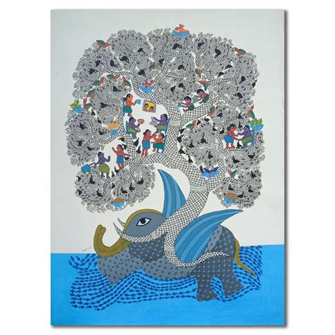 Subhash Vyam - Tree of Life | Contemporary Indian Art – KYNKYNY Art Gallery