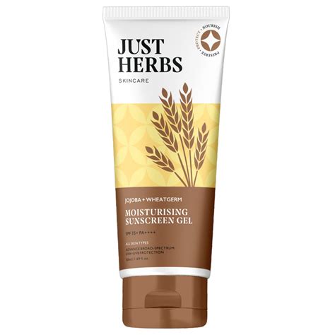 Just Herbs SPF 35+ Nosun Sunscreen Gel with Jojoba & Wheatgerm, Easy to ...