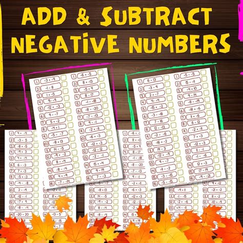 Negative Numbers Worksheets 的图像结果
