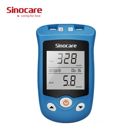 Sinocare Safe Aq Ug Uric Acid Glucose Uric Acid Blood Meter Monitor Kit Blood Glucose Meter Uric ...