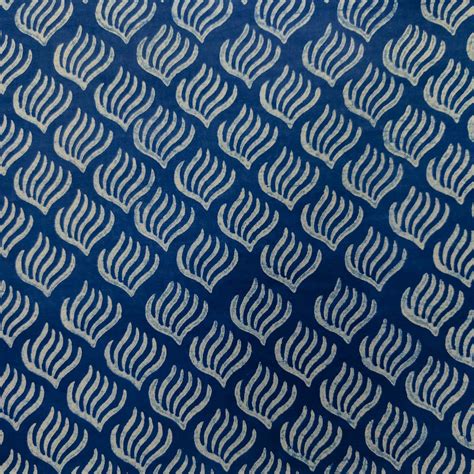 Pure Cotton Akola Indigo With Motifs Hand Block Print Fabric – Sanskruti