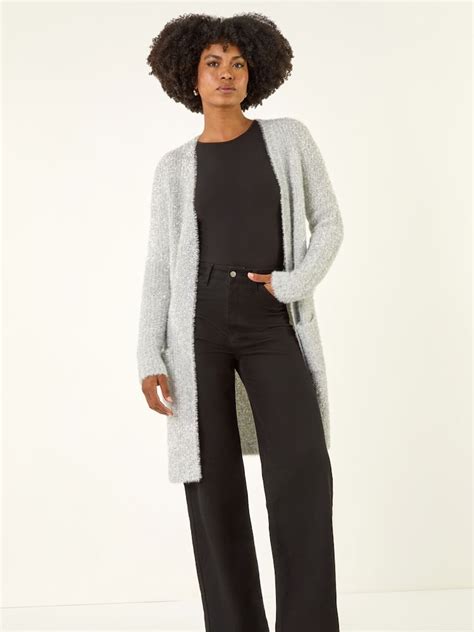 Buy Roman White Longline Knit Cardigan from Next India