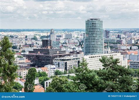 Urban Scene in Bratislava, Capital of Slovakia with Slovak Radio Stock Photo - Image of roofs ...