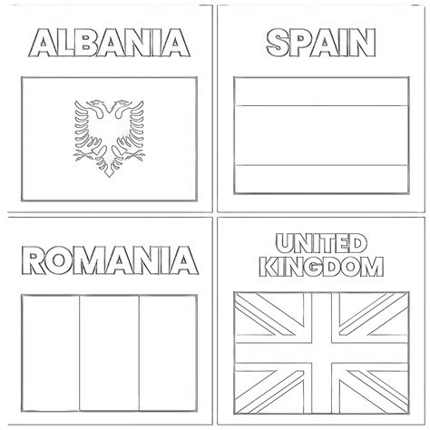 Printable Country Flags Coloring Pages | Coloring Pages Mimi Panda