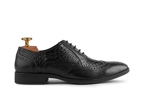 Men's Black Rare Leather Brogue Oxford Shoes Raphael noir » Cordwainers ...