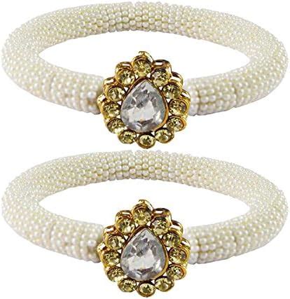 Buy Vidhya Kangan Bangle Set for Women (White) (ban2157-3.4) at Amazon.in