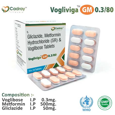 Vogliviga GM 0.3/80 Tablet | Voglibose + Metformin + Gliclazide | Anti ...