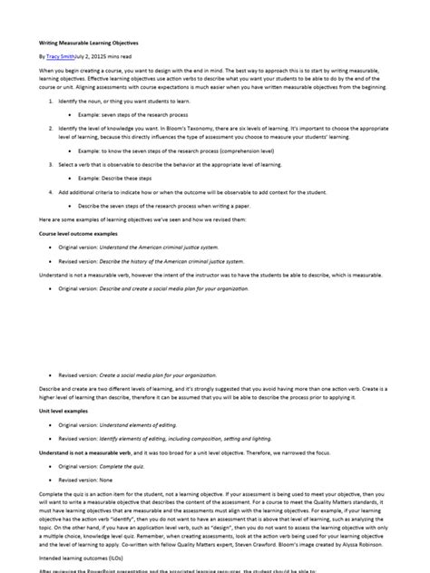 Image result for Measurable Objectives Examples Lesson Plan