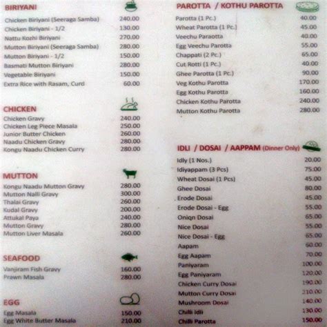 Menu at Hotel Junior Kuppanna, Chennai, 4