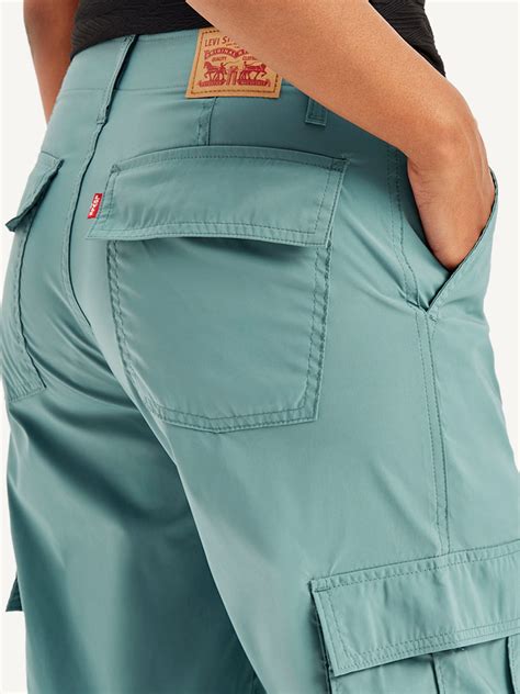 Women's Mid Rise Green Baggy Fit Cargo Trousers – Levis India Store