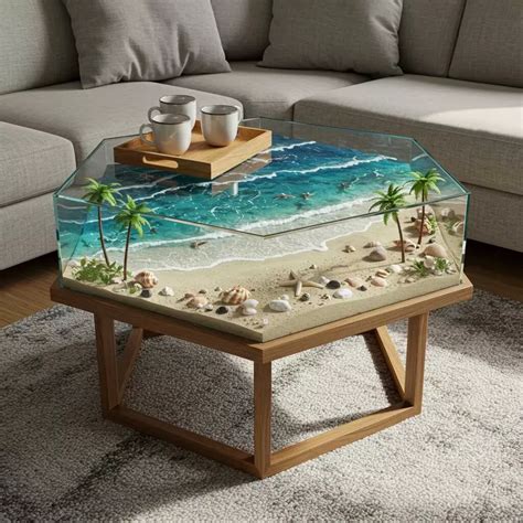Transform Your Home with a Beach Scene Coffee Table: A Touch of Ocean ...