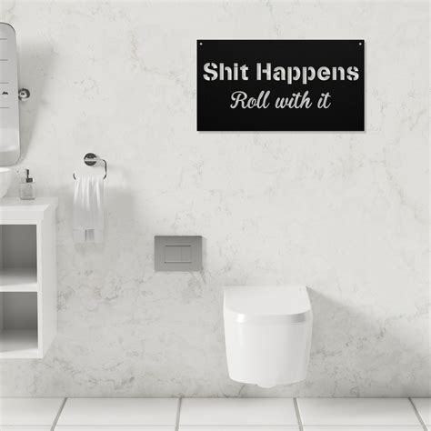 Metal Bathroom Sign, Funny Bathroom Signs, Hilarious Toilet Wall Art ...
