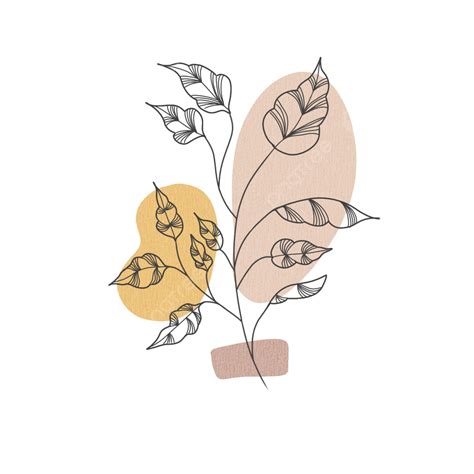 Line Art Plants PNG Transparent, Beautiful Line Art Plant, Plant ...