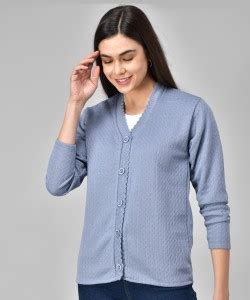 SatSun Solid V-neck Formal Women Grey Sweater - Buy SatSun Solid V-neck ...