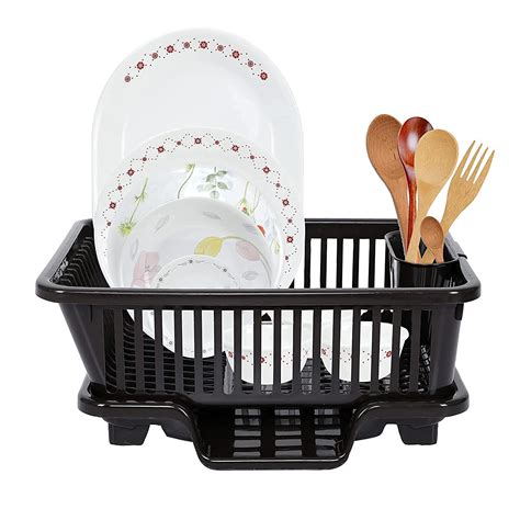 Dark Brown Color Polypropylene Drainer Dish Rack Kitchen Utensils ...