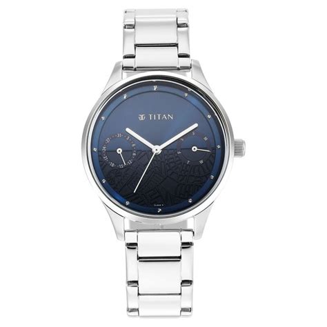Buy Online Titan Wander Blue Dial Analog Stainless Steel Strap watch ...