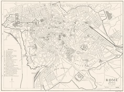 Vintage Map Of Rome
